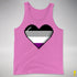 Asexual Pride 8-Bit Pixel Heart Premium Tank Top - Neon Pink